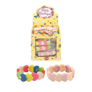 Elastische Kinderarmb&auml;nder Herz im Display (60er Pack)