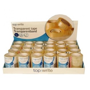 TOPWRITE - 6 ROLLEN TRANSPARENTE PLASTBAND IM DISPLAY (24 SETS a 6 ROLLS)