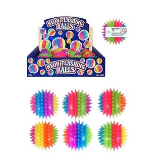 BIG NEON SPIKEY LUMINOUS KUGELKUGELN, 7.5 Cm. IM DISPLAY (12st.)