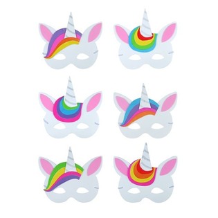 Mix Einhorn / Einhorn Masken von Schaum (24 St&uuml;ck)