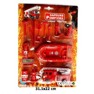 ZIEHEN BACK FIRE FIRST + EXTENSIVES FEUERWEHR SPIEL SET AUF KARTE (24pcs)