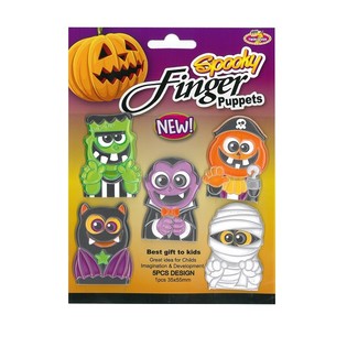 HALLOWEEN 5x EINZELFINGER PUPPEN ZAHLEN AUF KARTE (48st.)