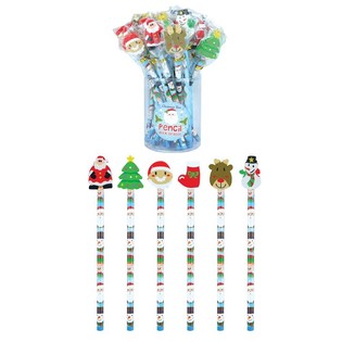 MIX CHRISTMAS FIGUREN BLEISTIFTE MIT GUM FIGUR (24ST)