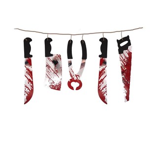 HALLOWEEN-DEKORATIONS-SLINGER MIT BLURRY-KLINGEN - 180 Cm. LANGE (6 St&uuml;ck)