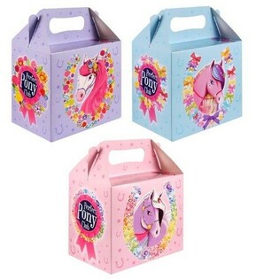 Kinder-Men&uuml;box &ndash; Ponys &ndash; 14 x 9,5 x 18 cm (6 Stk.)