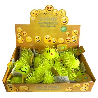 LEUCHTE SMILEY PUFFERKUGELN IN ANZEIGE (12ST)