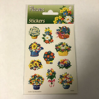 STICKERVEL: BLUMEN, Abm. 16 x 9 cm. (10 st&uuml;cke)