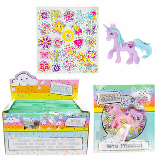 POCKET UNICORN - UNICORN + STICKERS IN GIFTBAG - IN DISPLAY (24 St&uuml;ck)