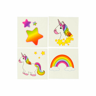 Einhorn Klebetattoos / Tempor&auml;re Tattoos (288 Stk.)