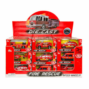 MIX METAL FIRE BRIGADE FAHRZEUGE IM DISPLAY (36 Stück)