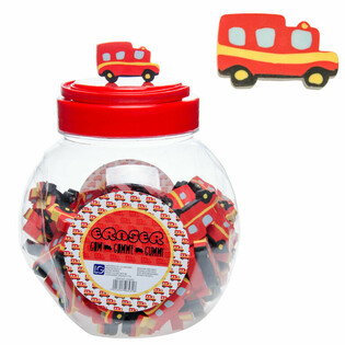 Radiergummi Feuerwehrauto im Topf (100 Stk.)