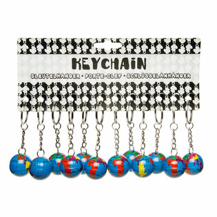 KEY RING WORLD GLOBE METAL (48 Stück)