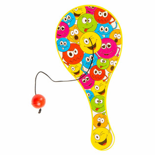 PADDLE-BAT - R&Uuml;CKSCHLAGSPIEL MIT BALL - MODELL: SMILEY (48 Stk.)