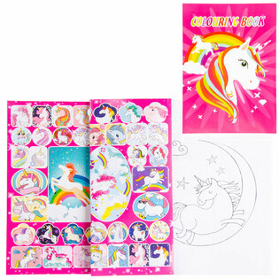Einhorn A4 Malbuch mit Stickern (12er-Pack)