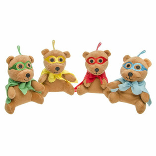 Plüsch Superheld Bär - 13 cm - Mischfarben (12 Stk.)