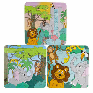 Mix Dschungel Puzzles (14x14cm) - Vorteilsset 50 St&uuml;ck
