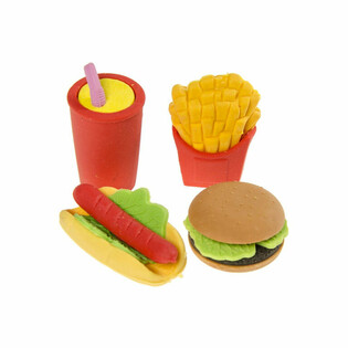 4-teiliges Fast Food Radiergummi-Set (12er Displaybox)