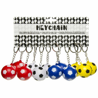 Schaumstoff-Fu&szlig;ball-Schl&uuml;sselanh&auml;nger - Farbmix (48er-Pack)