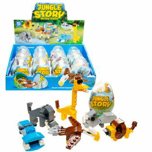 Brick Bausteine im Überraschungsei - Mix Dschungeltiere (12 Stk.)
