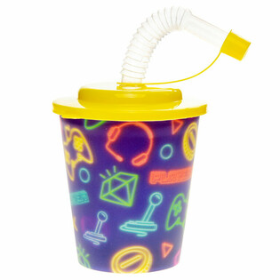 Trinkbecher / Eisbecher mit Strohhalm - Gamer (12 Stk.)