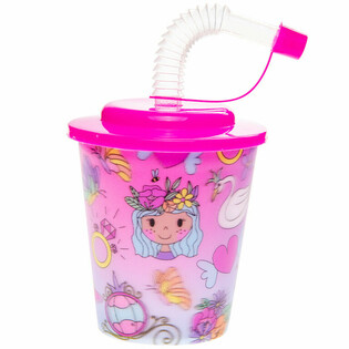 Prinzessin Trink-/Eisbecher mit Strohhalm (12 Stk.)