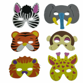 Schaumstoffmasken - Wilde Tiere (24 Stk.)