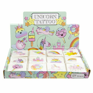 Fun Tattoos Einhorn - 12er-Packungen (48er-Display)