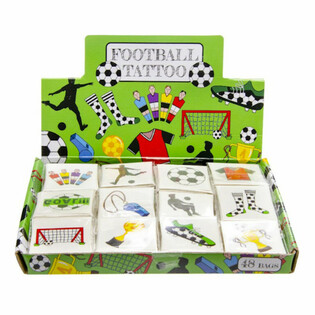 Fun Tattoos Fußball-Design - Display mit 48 Packungen (12 Tattoos pro Packung)