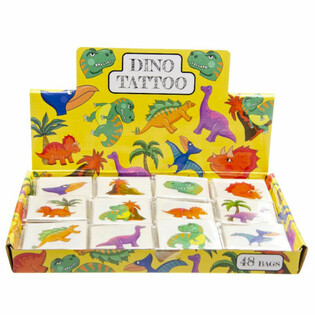 FUN TATTOOS - MODELL: DINOSAURIER, Packung je 12x Tattoos (48 Stk.)