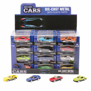 Sportwagen-Mix im Display, Ma&szlig;stab 1:72 (48er Set)