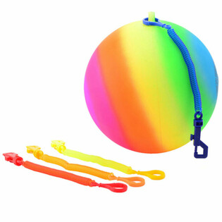 REGENBOGENBALL MIT SCHNUR / BUNGEE-BALL Ø23 Cm (36 Stk.)