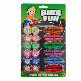 BIKE FUN - 18-teiliges Fahrrad Speichenreflektoren Set auf Karte (1 Stk.)