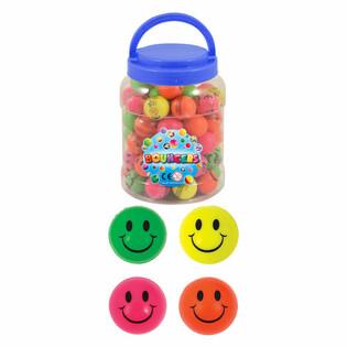 Smiley Flummis Ø3.3cm - Dose mit 72 Stück