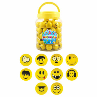 Smiley Funny Faces Flummis Ø3,3cm in Dose (72 Stk.)