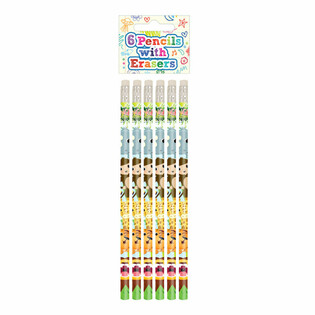 Dschungel Tier Bleistift- & Radiergummi-Set (6-teilig) - Display (24 Sets)