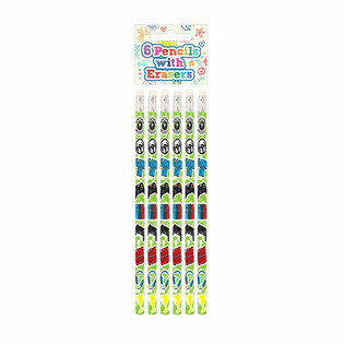 6-teiliges Gamer Bleistift & Radiergummi Set - Displaybox (24 Sets)