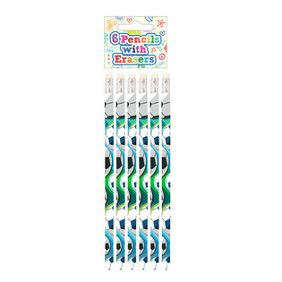 Fu&szlig;ball Bleistift- & Radiergummi-Set (6-tlg) - Display (24 Sets)