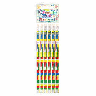 Brickz Baustein Bleistift & Radiergummi Set - 24 Sets Display