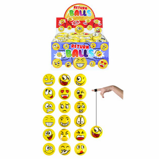 Smiley Return Schaumstoffbälle im Thekendisplay (24 St.)
