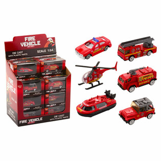 DIE CAST - MIX FEUERWEHRFAHRZEUGE - MASSSTAB 1:64 - IM DISPLAY (24 St.)
