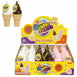 Große Eiswaffel Seifenblasen im Display (24 Stk.)