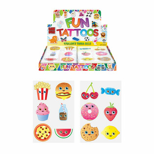 Fun Tattoos - Lebensmittel Gesichter Display (96 Stk.)