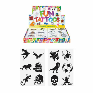 Fun-Tattoos f&uuml;r Jungen - Display (96 St&uuml;ck)