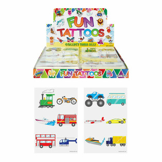 Fun Tattoos - Modell: Fahrzeuge im Display (96 Stk.)