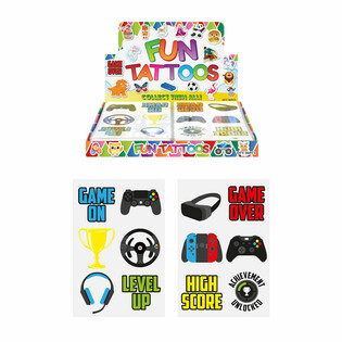 Gamer Fun Tattoos Displaybox (96 Blatt)