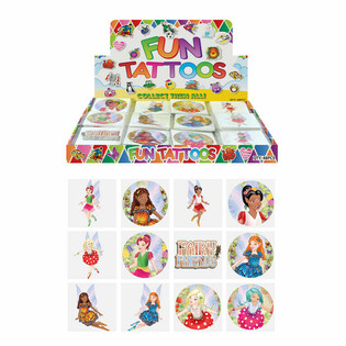 SPASS-TATTOOS - MOTIV: FEE / FAIRY, Jedes Pack 12x Tattoos IM DISPLAY (48 Stk.)