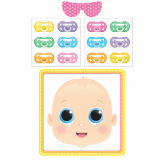 BABY SHOWER SPIEL - STICK THE DUMMY (12 Stück)