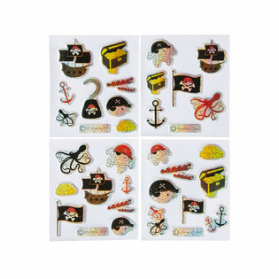 Glitzer-Sticker - Motiv: Pirat (100 Stk.)