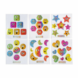 GLITZER-STICKER - MODELL: SMILEY (100 Stk.)