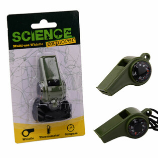 SCIENCE EXPLORER SURVIVAL-PFEIFE MIT KOMPASS UND THERMOMETER (24 Stk.)